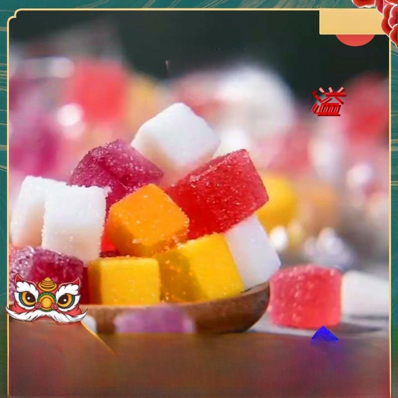 黄金芒果糕点抖音网红款混合水果味零食大礼包散装草莓小方块软糖