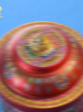 藏式电动转轮摆件家用合金彩绘简转经桌面玄关禅意金转筒藏族摆设