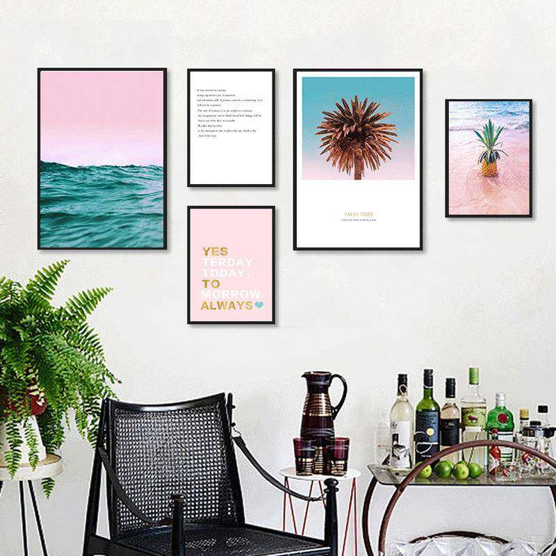 兰薇妮现代简约客厅粉色装饰画挂画卧室书房装饰画