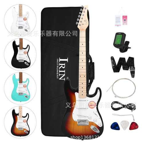 专业39寸电吉他三单ST型电吉他套装学生成人摇滚杨木电吉他guitar