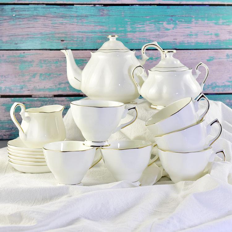 15头骨瓷咖啡具套装 陶瓷咖啡杯英式下午茶茶具套装印制加画面
