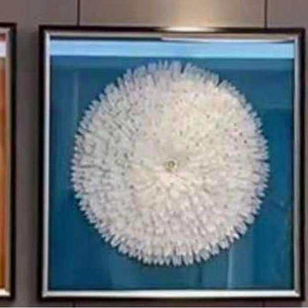三联客厅装饰画羽毛实物装置画立体手工轻奢高端3d沙发背景挂画