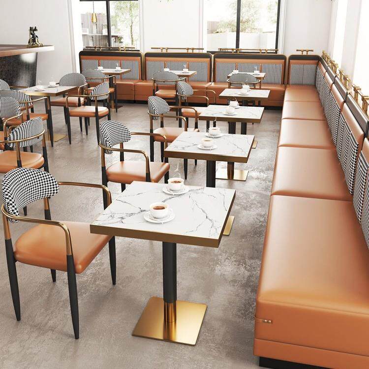 餐厅咖啡厅桌椅甜品店料理店西餐厅茶餐厅不锈钢卡座沙发商用卡座
