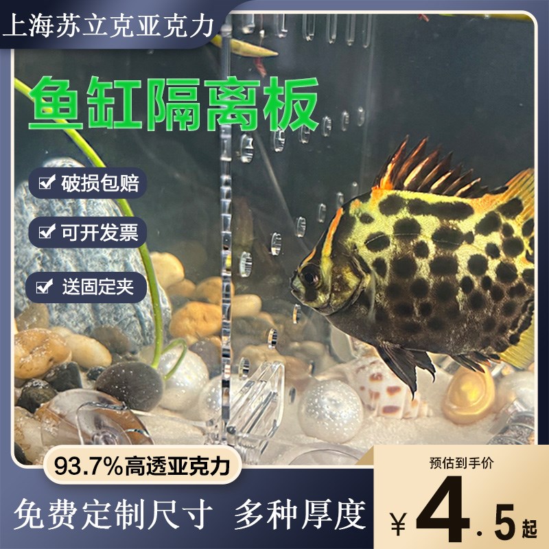 鱼缸隔离板高透明亚克力隔离网斗鱼分离板水族混养小鱼孵化盒定制图片