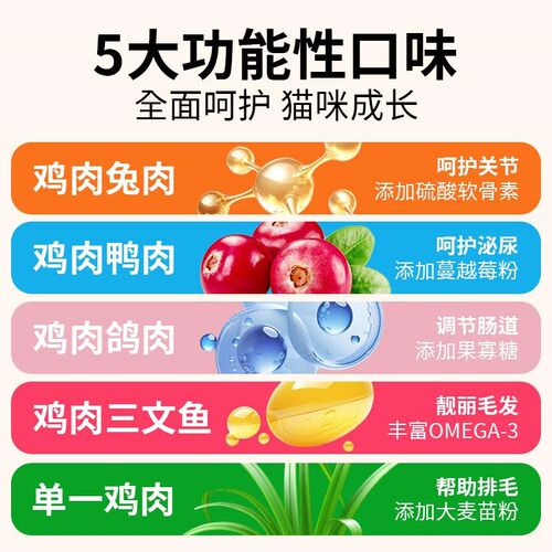 喵梵思主食猫条全价主食湿粮猫条桶成猫幼猫英短布偶猫条14gx60支