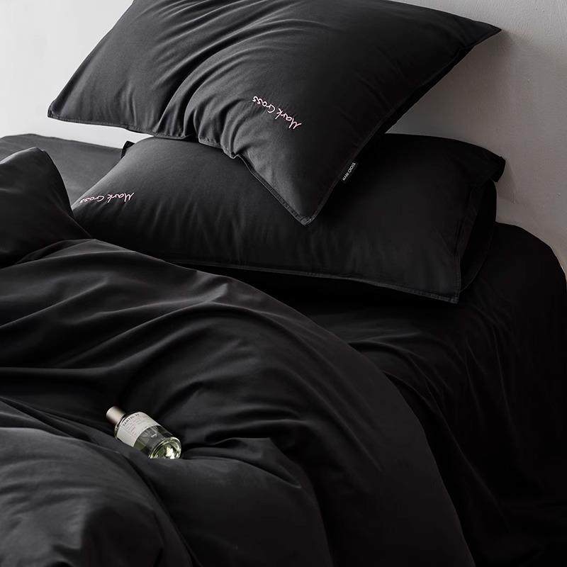 2025新款100S水洗长绒棉四件套全棉纯棉被套裸睡床单床上用品