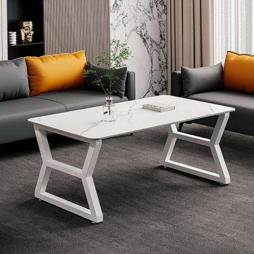 双层轻奢岩板矮桌子茶台桌现代简约客厅两用茶几办公会客用茶台桌