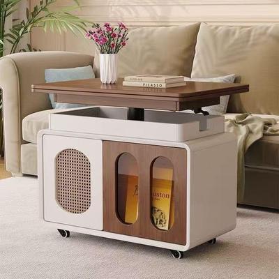 可移动边几茶几小户型客厅家用可升降折叠多功能实木阳台沙发边柜