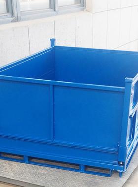 1411B折叠金属周转箱折叠式可堆垛汽车零件铁板箱