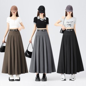 西装长裙大摆裙女春夏季新款垂感伞裙法式气质百搭显瘦A字半身裙