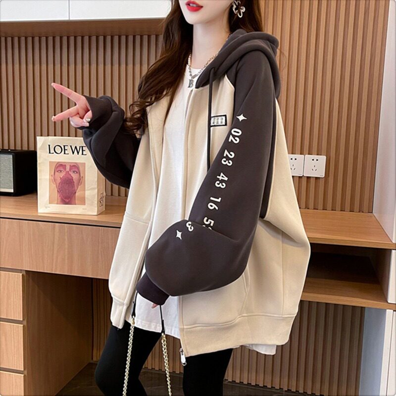 春季薄款仿华棉牛奶丝百搭宽松连帽卫衣休闲外套女券后133元