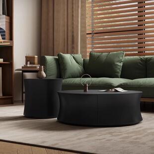 意式极简茶几Poliform设计师高端艺术客厅家用现代简约圆形茶几桌