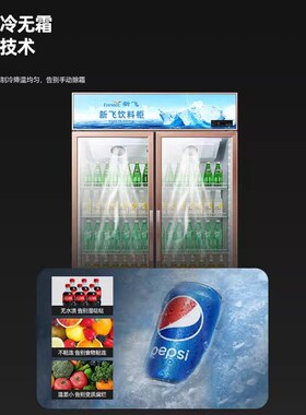 新飞展示柜双开门冷藏柜超市陈列商用饮料水果保鲜柜单门立式冰柜