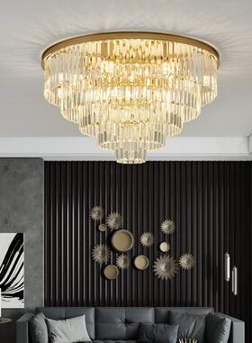 轻奢水晶灯家用圆形客厅灯餐厅卧室灯现代简约灯具led吸顶灯灯饰