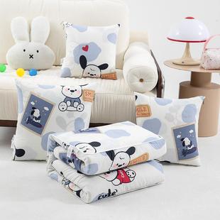 2025新款 全棉印花A类抱枕被两用二合一可收纳午睡办公沙发靠垫被