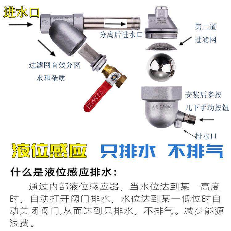j8储气罐通用空压机零气过滤器接电自动排水器SA无需损耗6D干燥g3