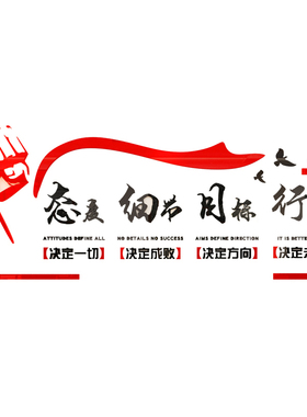 企业文化墙办公室装饰励志标语墙贴纸画公司氛围背景墙面布置高级
