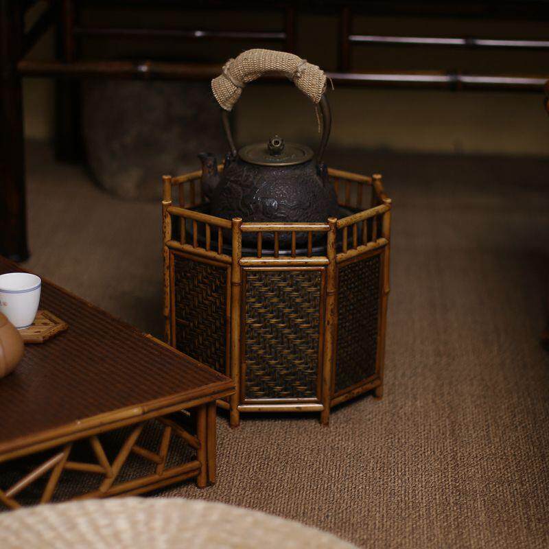 复古竹制炭炉竹茶炉户外酒精煮茶炉子新中式木炭橄榄碳炉烧炭火炉