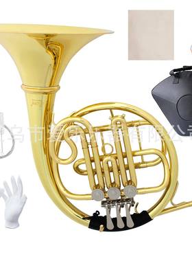 SLADE圆号乐器降B调单排三键圆号儿童初学入门演奏分体式漆金圆号