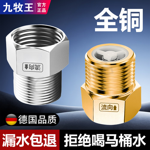 九牧王全铜马桶止回阀止逆阀4分