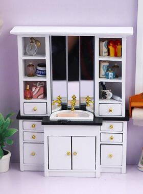 1：12娃娃屋迷你家具摆件OB11娃娃家具洗手台浴室水槽