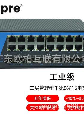 aopre(欧柏互联)T6816GS工业级管理型千兆8光16电POE交换机环网