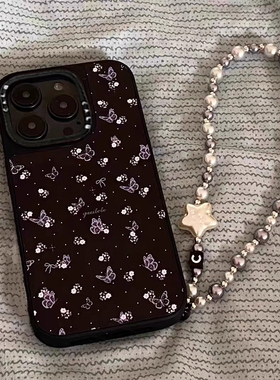 CALG联名满屏紫色蝴蝶适用苹果手机壳iphone11 12 13 14 15 16 17promax新款外壳高级感小众磁吸2025网红爆款