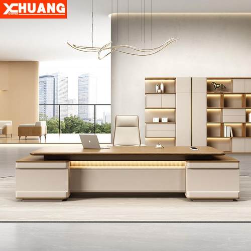 老板桌办公桌椅组合简约现代轻奢高档总裁董事长办公室家具大班台