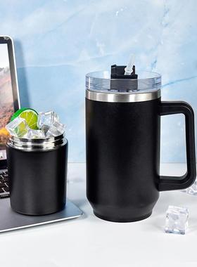 40oz分离式分体汽车杯不锈钢带手柄啤酒冰霸杯家用保温保冷汽车杯