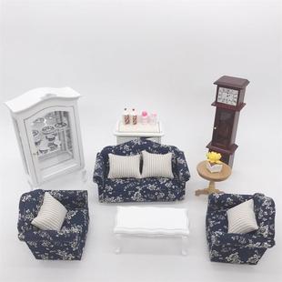 1:12dollhouse娃娃屋沙发12分家具客厅摆件沙发三件套仿真沙发