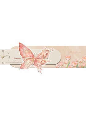奶油风客厅装饰画小清新花卉沙发背景墙挂画蝴蝶主卧室床头壁灯画