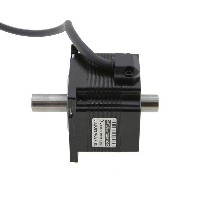 57空心轴步进电机 双轴 NEMA23 0.78 Nm 2.0A 57x57x45mm 57中空