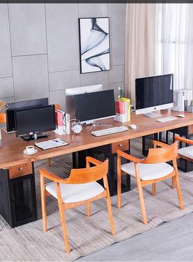 员工电脑桌椅组合职员办公桌四人位六人工位简约现代2/4/6工作位