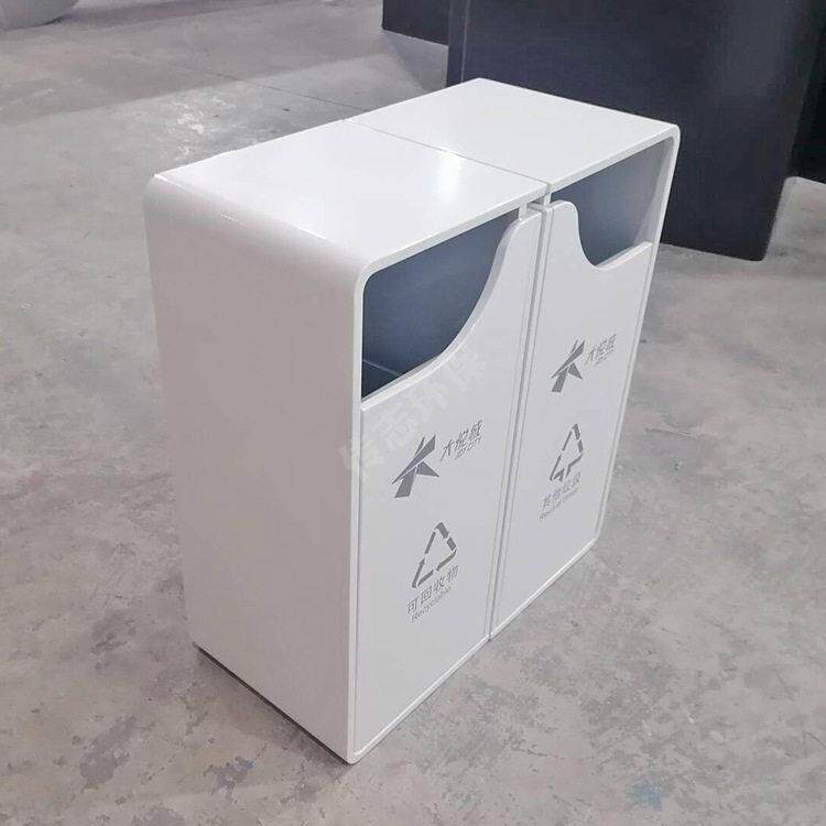 室外房地产公司小区广场烤漆不锈钢分类垃圾桶金属创意投口果皮箱