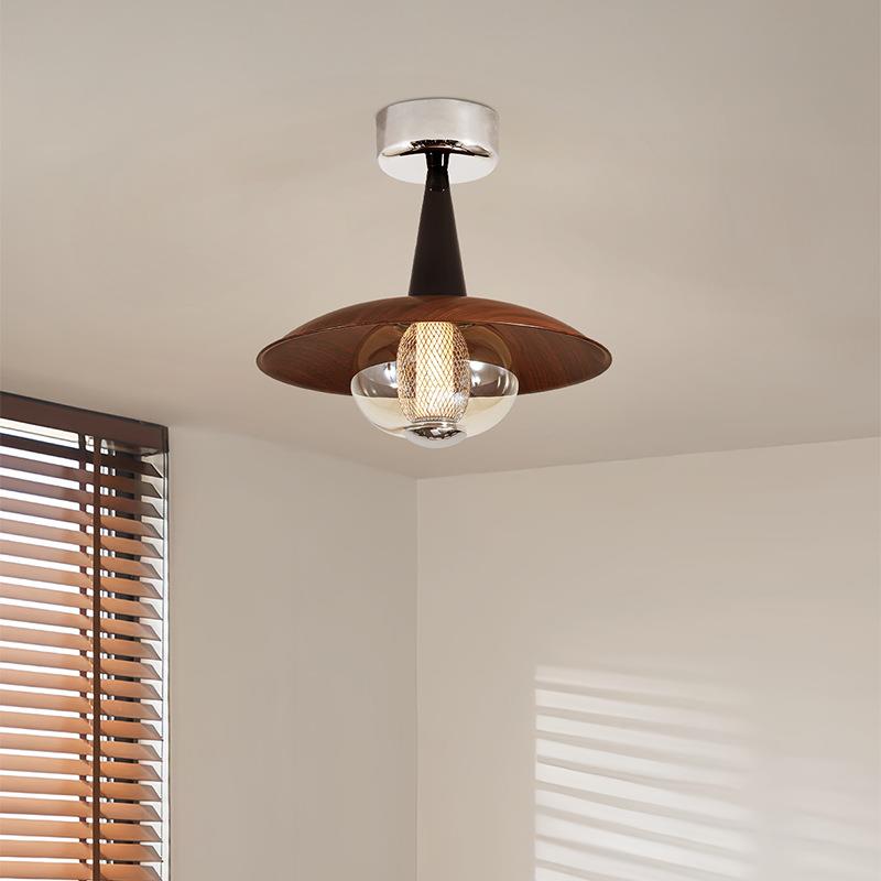 中古风走廊吸顶灯法式复古卧室灯创意设计师款艺术玻璃玄关灯具