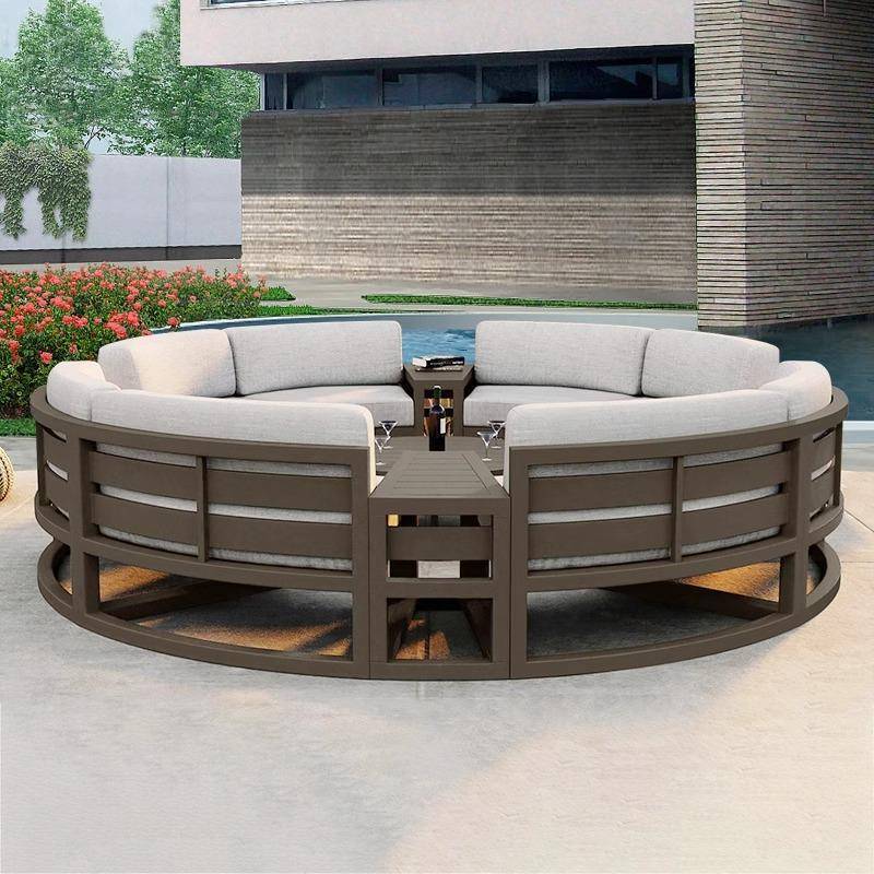 户外沙发组合室外庭院花园小区酒店商场休闲区铝合金防水防晒沙发