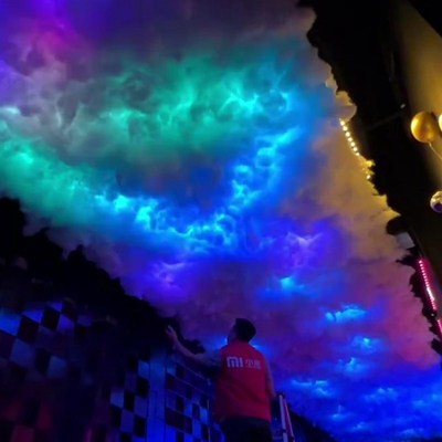 雷云灯闪电云朵灯带剧本杀效房顶打雷电乌云艺术diy电竞房氛围灯