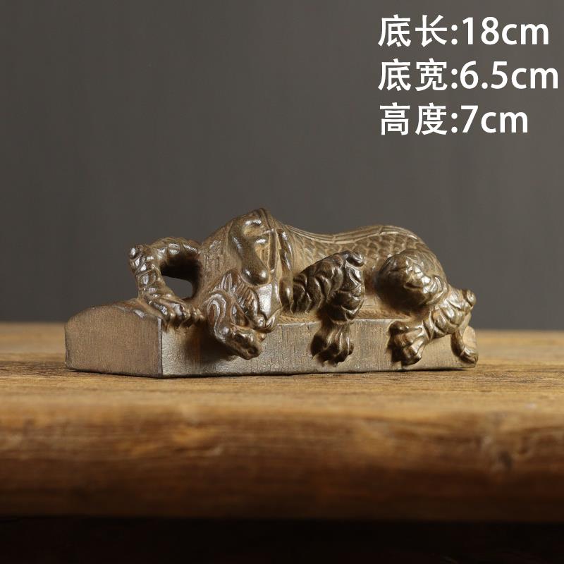 山西古建筑天然青石整料仿古雕刻镇纸摆件吸水兽避水兽镇河兽瑞兽