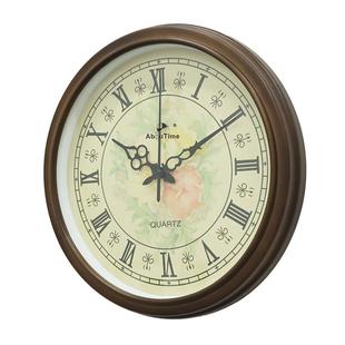 客厅静音扫秒时钟家用装 中式 饰木头 中新复古实木AT527无品牌 钟式