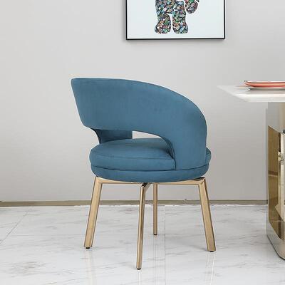 TN-181端轻奢32413餐椅家用i后现代不锈钢可旋转高设师计休闲椅靠