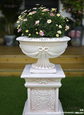 马柱装摆件欧饰式花庭院子石婚庆展10014755示台膏户外花园盆花架