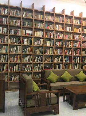 K8定制老榆木书架松书架隔木断吊柜实木书柜F75HMS6M格架子定制满