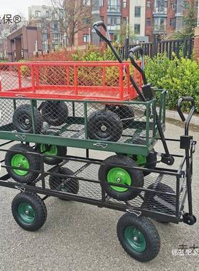 推麦车太保平板车推货车轮带框四家用拖车拉小货车折叠手推IBZ车