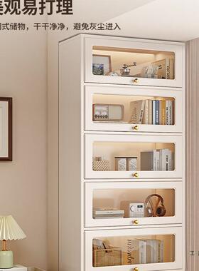 木飘窗收柜阳实储台物上翻玻璃门窗台纳柜家用多层书柜置物落VDI
