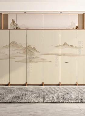 山水落酒地屏风隔断客厅遮挡店室隔断挡板屏69104大厅简约折叠关