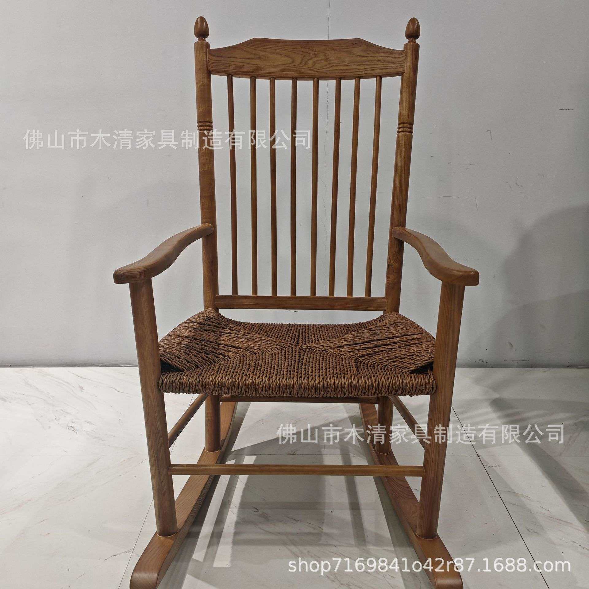 印尼摇椅实木休闲家用阳台马洛夫躺椅藤编懒人复古沙发摇椅子