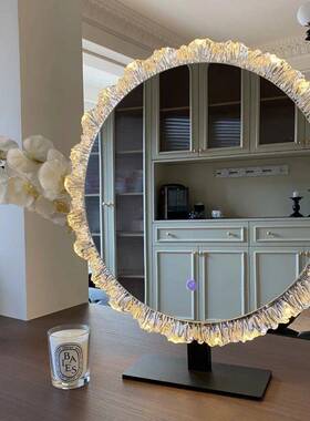 变光式轻奢网红色化妆镜276挂led梳妆镜三子台梳妆镜智能新壁款.