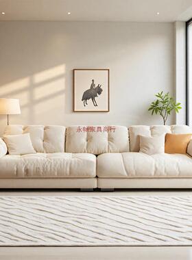 客猫抓布艺沙发现代简约轻奢出发租直奶排云朵沙油风厅家用VLE小