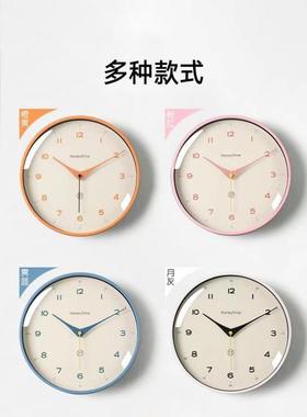 Q3挂Y挂表简IFE约橙色钟家客厅创意大气2250新款免打孔静音挂墙用