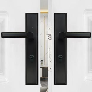 新中式 双开子母具家间用锁卧室房门实木门锁轻奢黑古 门6209锁新款